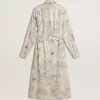 Abito chemisier da donna con stampa floreale multicolore con paillettes
