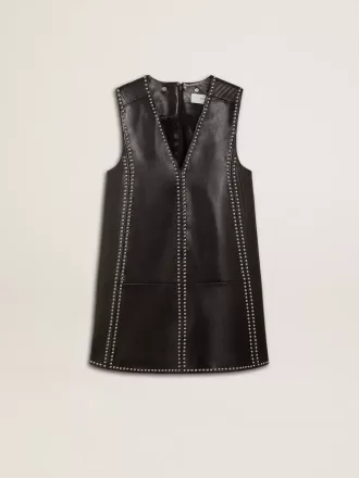 Abito da donna in nappa nera con borchie