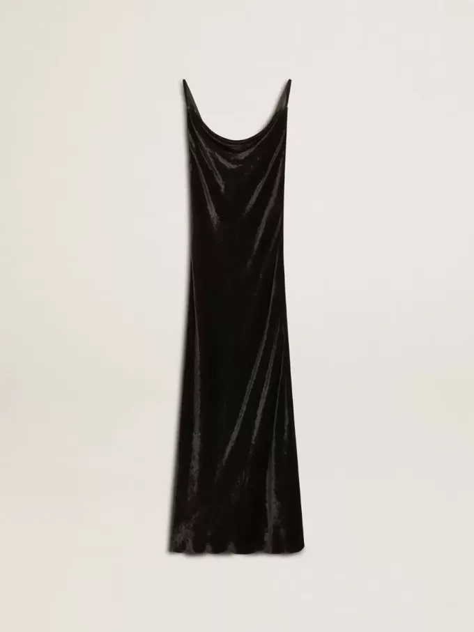Abito da donna nero effetto velluto