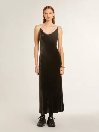 Abito da donna nero effetto velluto