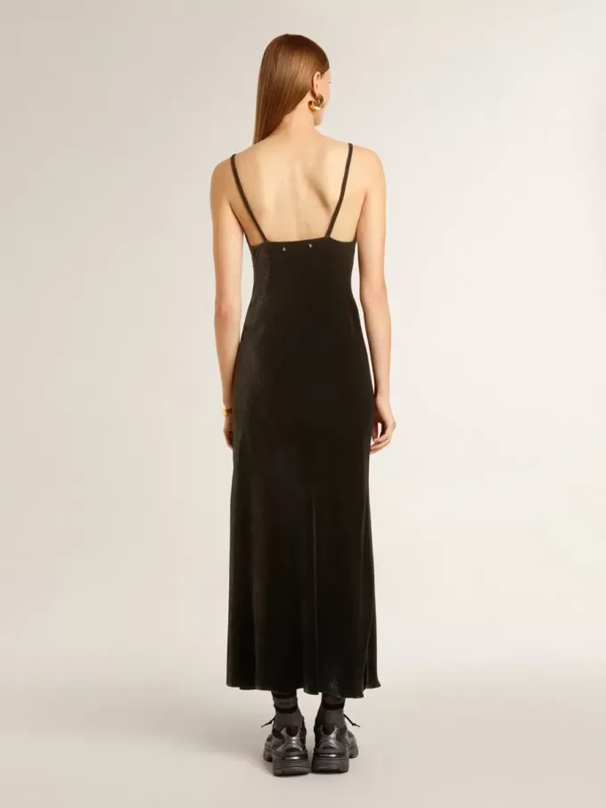 Abito da donna nero effetto velluto