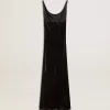 Abito da donna nero effetto velluto