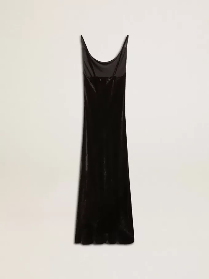 Abito da donna nero effetto velluto