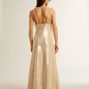 Abito da notte con paillettes color pergamena