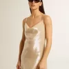 Abito da notte con paillettes color pergamena