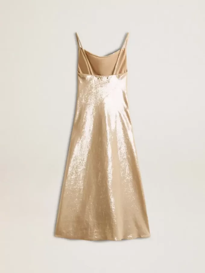 Abito da notte con paillettes color pergamena