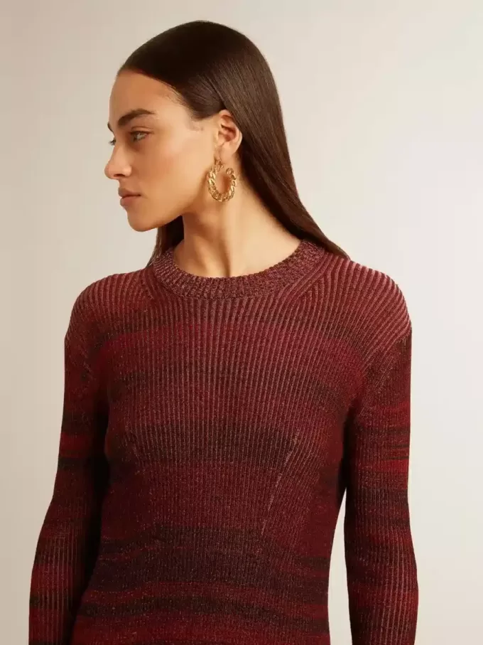 Abito in cotone a righe irregolari