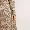 Abito midi da donna in misto seta con stampa floreale
