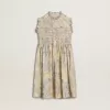 Abito midi in cotone da bambina con stampa floreale multicolore
