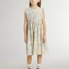 Abito midi in cotone da bambina con stampa floreale multicolore