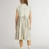 Abito midi in cotone da bambina con stampa floreale multicolore