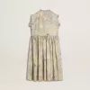 Abito midi in cotone da bambina con stampa floreale multicolore