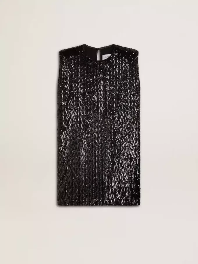 Abito nero con paillettes da donna