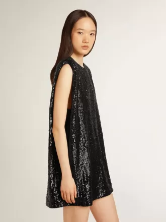 Abito nero con paillettes da donna