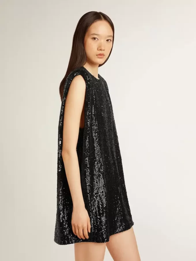 Abito nero con paillettes da donna