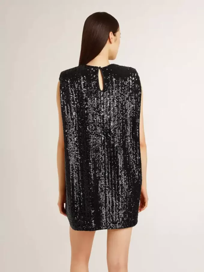 Abito nero con paillettes da donna