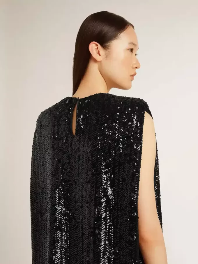 Abito nero con paillettes da donna