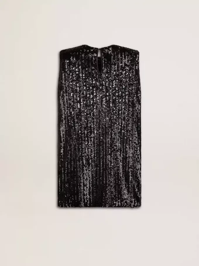 Abito nero con paillettes da donna