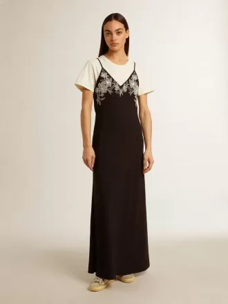 Abito nero da donna con ricami