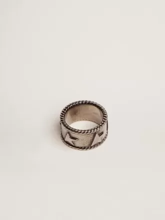 Anello a fascia color argento anticato