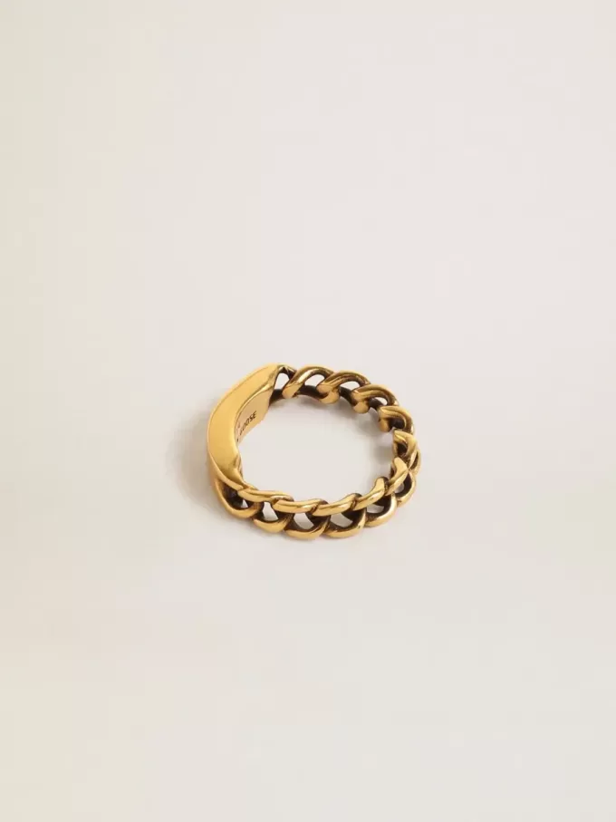 Anello color oro antico con maglie regolari