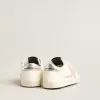 Baby Old School con stella in pelle rosa e linguetta sul tallone in pelle argentata