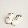 Baby Old School con stella in pelle scamosciata e linguetta sul tallone in pelle azzurra