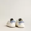 Baby Old School con stella in pelle scamosciata e linguetta sul tallone in pelle azzurra