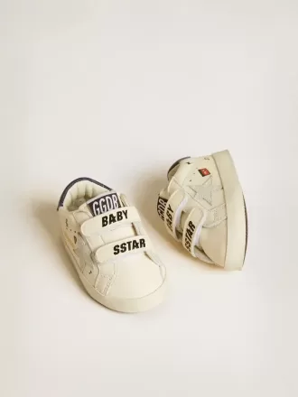 Baby School in pelle nappa con stampa musicale e stella in camoscio bianco