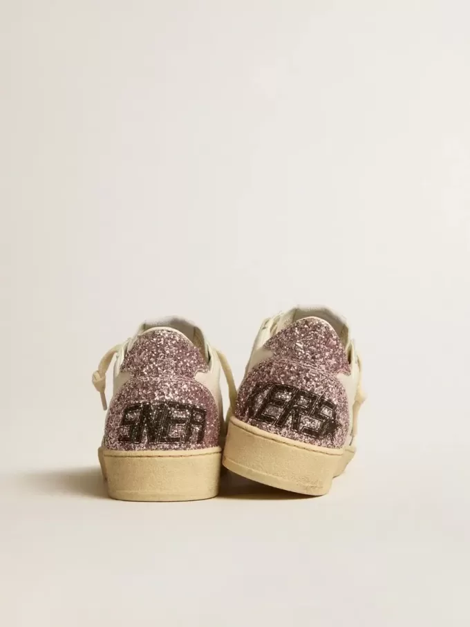 Ball Star con stella glitterata argento e linguetta sul tallone glitterata rosa