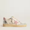 Ball Star con stella in camoscio rosa e inserti in pelle metallizzata