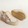 Ball Star con stella in camoscio rosa e inserti in pelle metallizzata