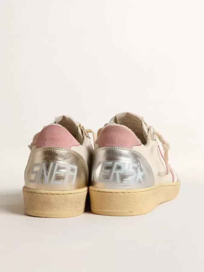 Ball Star con stella in camoscio rosa e inserti in pelle metallizzata