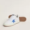 Ball Star con stella in pelle azzurra e linguetta sul tallone in pelle argentata