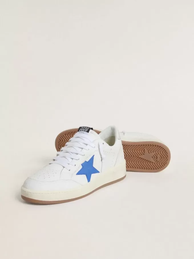 Ball Star con stella in pelle azzurra e linguetta sul tallone in pelle argentata