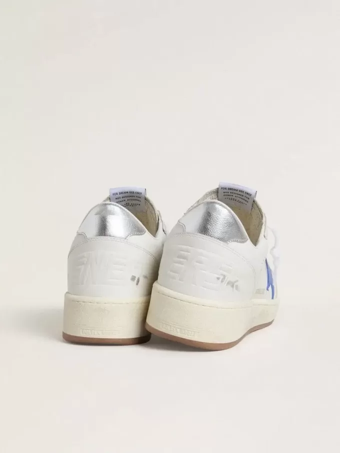 Ball Star con stella in pelle azzurra e linguetta sul tallone in pelle argentata