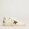 Ball Star con stella in pelle bordeaux con stampa cocco e linguetta dorata sul tallone