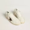 Ball Star con stella in pelle bordeaux con stampa cocco e linguetta dorata sul tallone