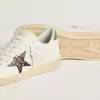 Ball Star con stella in pelle bordeaux con stampa cocco e linguetta dorata sul tallone