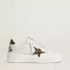 Ball Star con stella in pelle di cavallino leopardata e linguetta sul tallone in pelle laminata nera