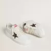 Ball Star con stella in pelle di cavallino leopardata e linguetta sul tallone in pelle laminata nera