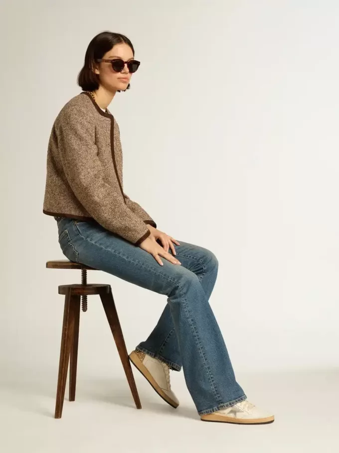 Ball Star con stella in pelle metallizzata e tallone glitterato