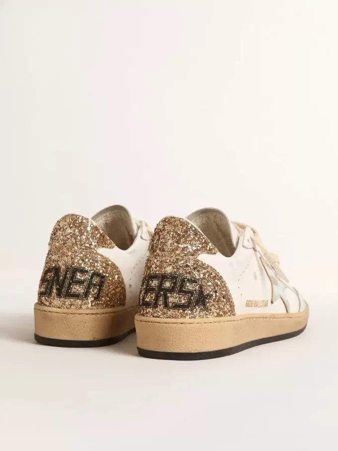 Ball Star con stella in pelle metallizzata e tallone glitterato
