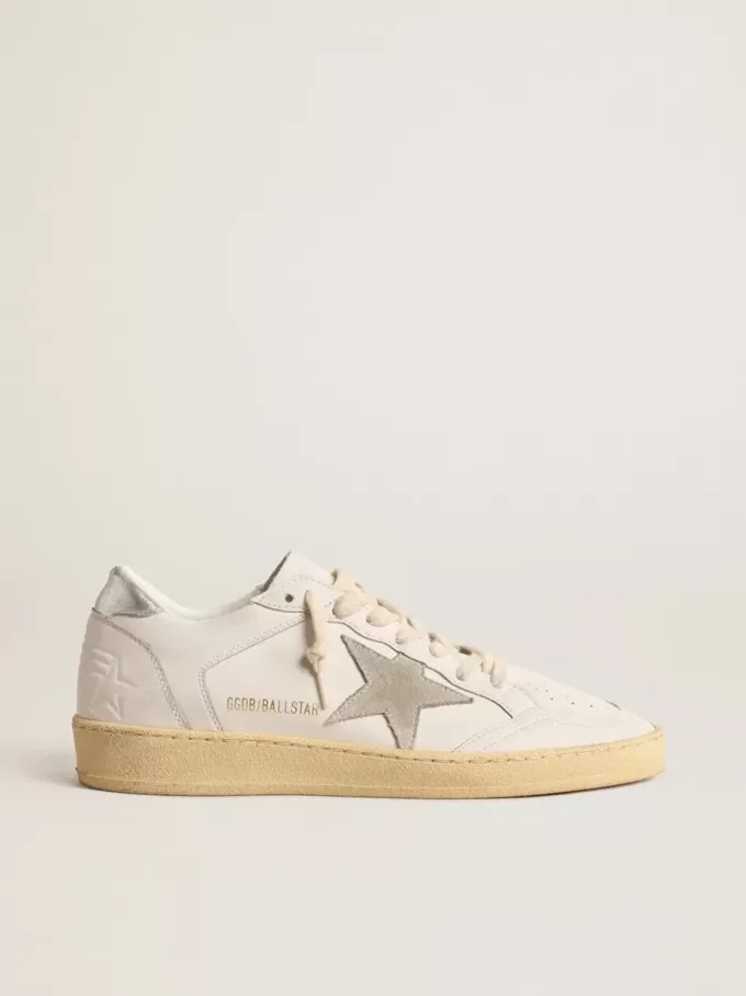 Ball Star con stella in pelle scamosciata e linguetta sul tallone in pelle metallizzata