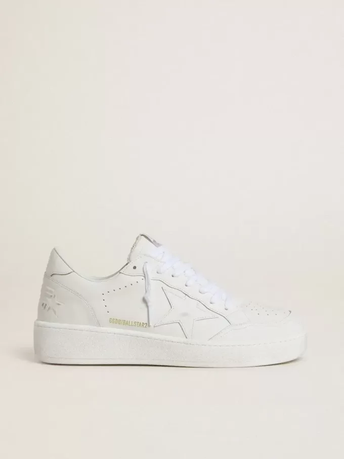Ball Star da donna con stella e linguetta sul tallone in pelle bianca