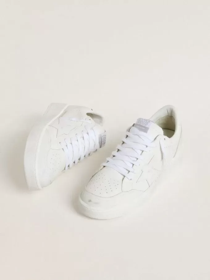 Ball Star da donna con stella e linguetta sul tallone in pelle bianca