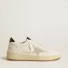 Ball Star da donna con stella in camoscio grigio ghiaccio e tallone in pelle nera lucida