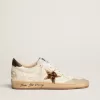 Ball Star da donna con stella in pelle di cavallino con stampa leopardata e linguetta nera sul tallone