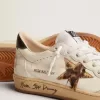 Ball Star da donna con stella in pelle di cavallino con stampa leopardata e linguetta nera sul tallone