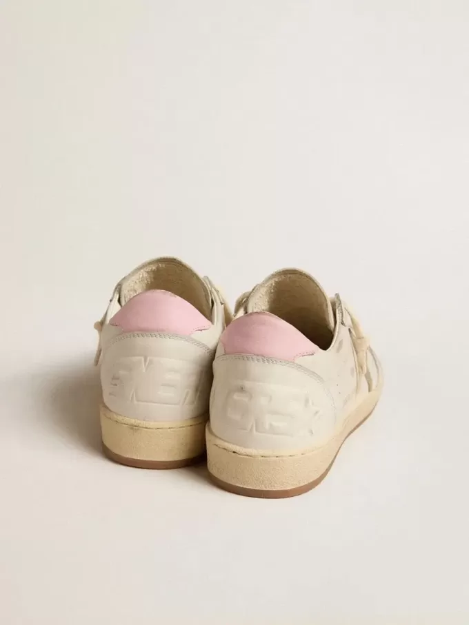 Ball Star da donna con stella in pelle dorata e linguetta sul tallone in pelle rosa